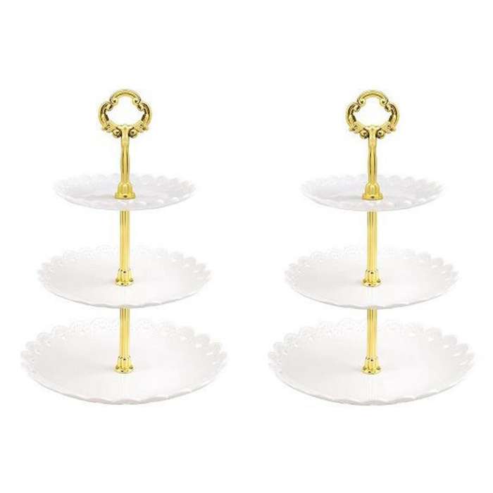 European Three-layer Cake Stand 3-tier Fruits Plate & Pastry Snacks