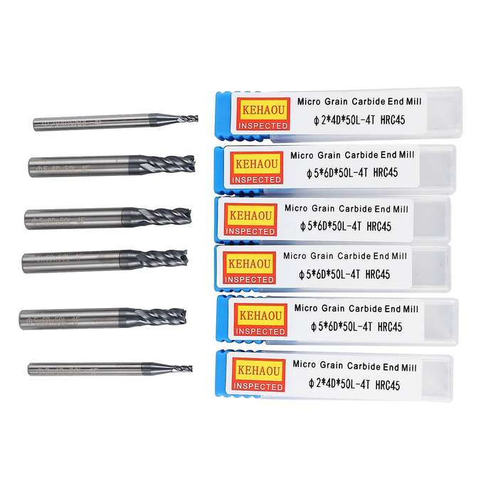 6pcs Tungsten Carbide Mill Cnc Router Bits Tools for Metal Cutting