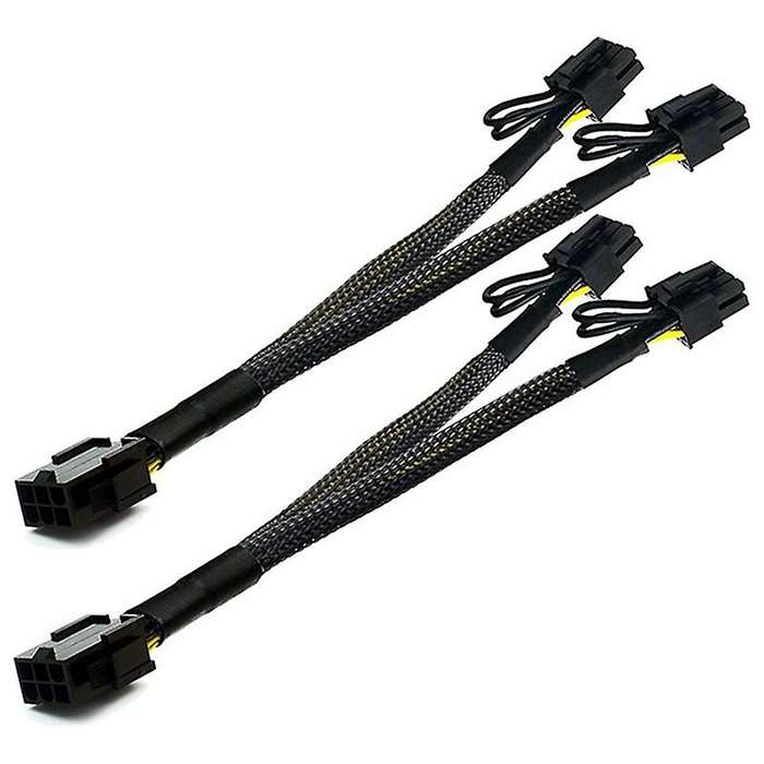 5pcs Pci-e 6 Pin to Dual 8 Pin (6+2) Graphics Card Pci Adapter Cable