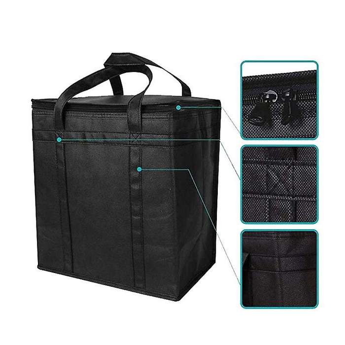 2 Pack Insulated Reusable Grocery Bag Delivery Bag with Dual Zipper