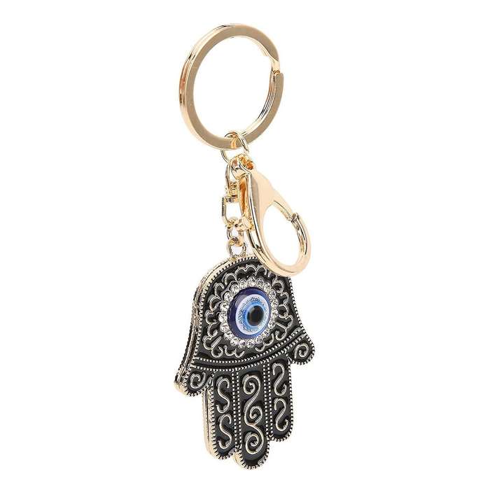 4 Pcs Keychain Pendants Evil Eye Keychain for Womens and Mens (black)