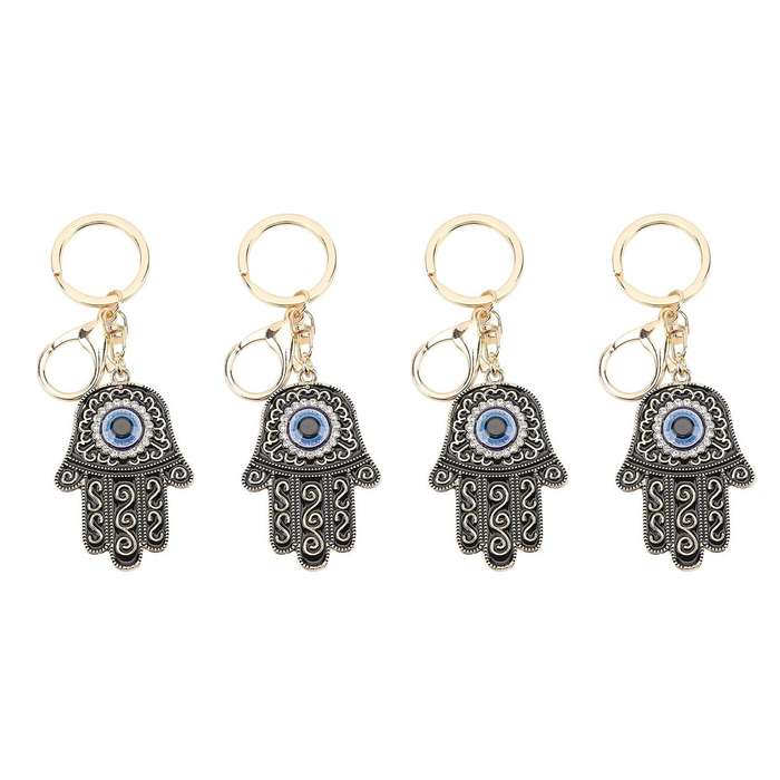 4 Pcs Keychain Pendants Evil Eye Keychain for Womens and Mens (black)