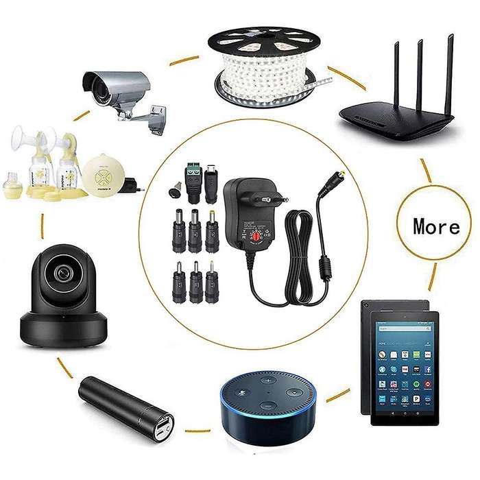 Portable Power Supply, with 8 Different Adapter Heads 3v-12v Eu Plug