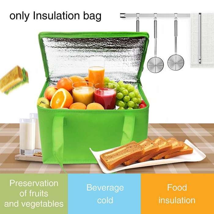 2pcs Insulated Bag Aluminum Foil Thermal Box Waterproof Red