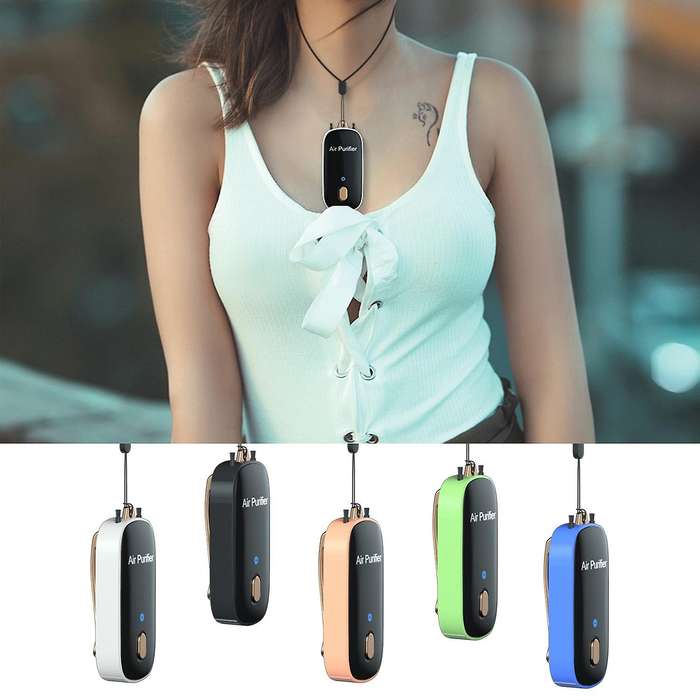 Purifier Mini 24h Working Collar Clip Hanging Neck Air Purifier Pink