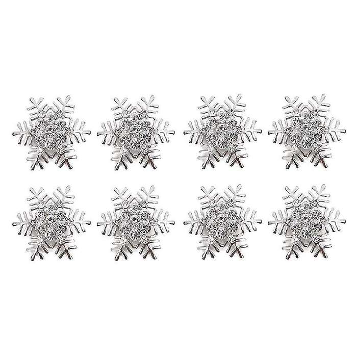 Silver Snowflake Napkin Ring Christmas Napkin Holder Festive