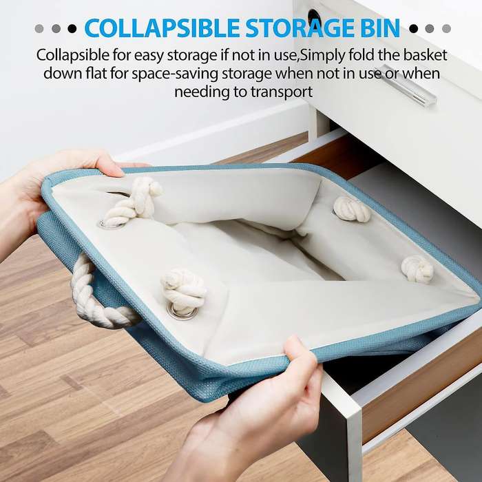 Baskets for Organizing with Handles, for Clothes Closet Basket,blue