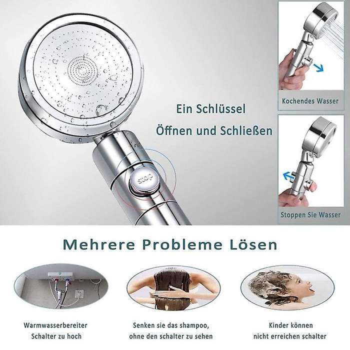 Shower Head with 3 Types Of Adjustable Nozzles for Bath and Wellness