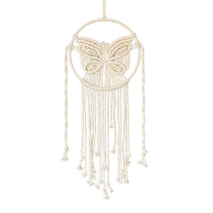 Butterfly Decor Dream Catcher - Hand Woven Boho Macrame Wall Hanging