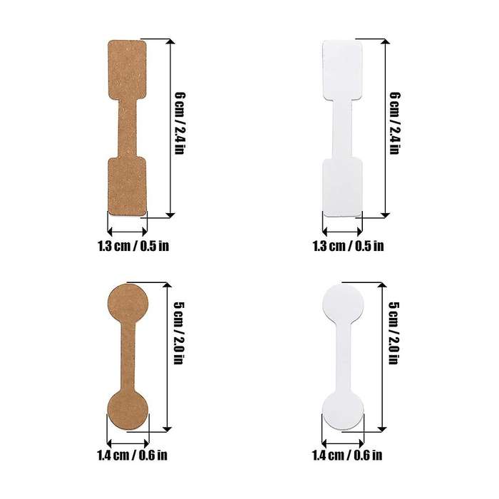 800pcs Blank Jewelry Price Tag Stickers Display Hangtags Jewelry