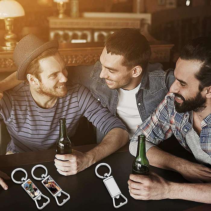 6 Pack Sublimation Blanks Keychains Metal Bottle Opener, Rectangle