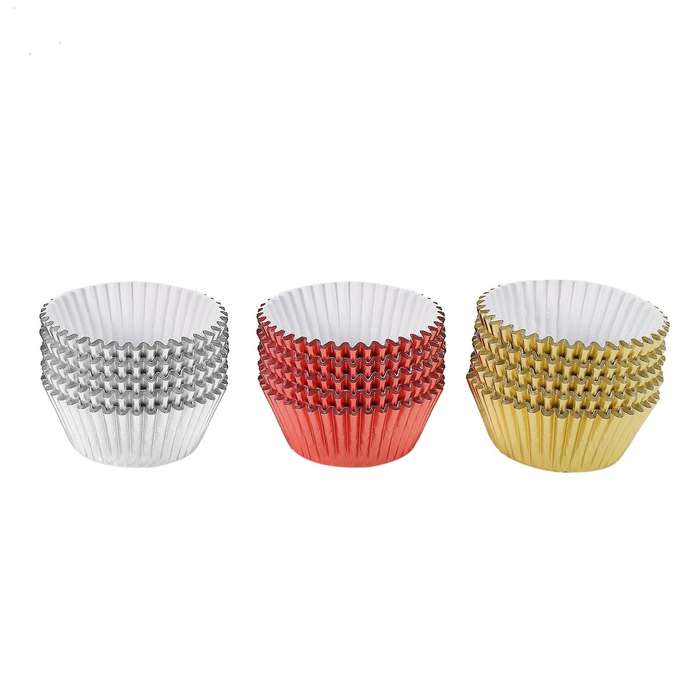 300 Pcs Foil Metallic Cupcake Liners Cases Baking Cups