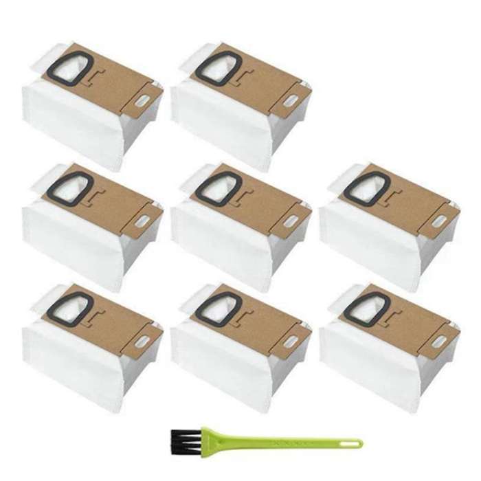 8 Pack Vacuum Bag with Brush for Roborock H6 Dust Bag Replacement