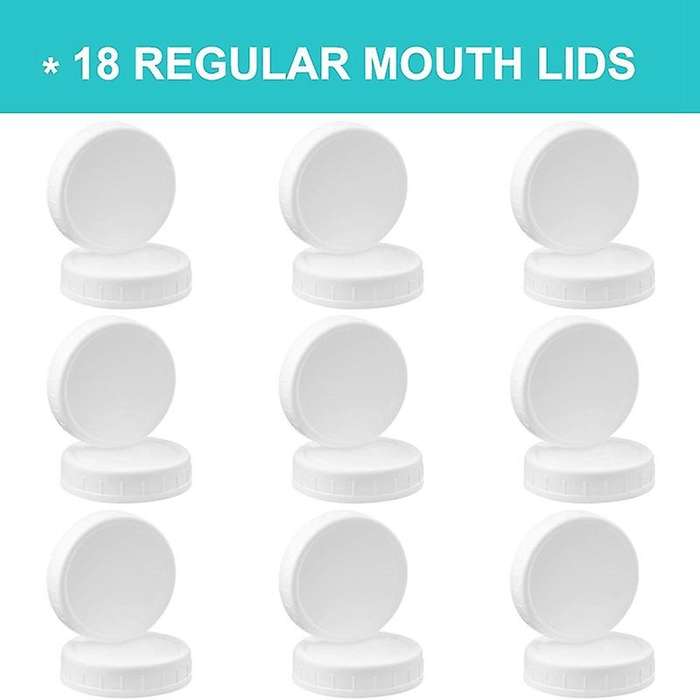 18 Pack Wide Mouth Mason Jar Lids,plastic Caps for Canning Jars