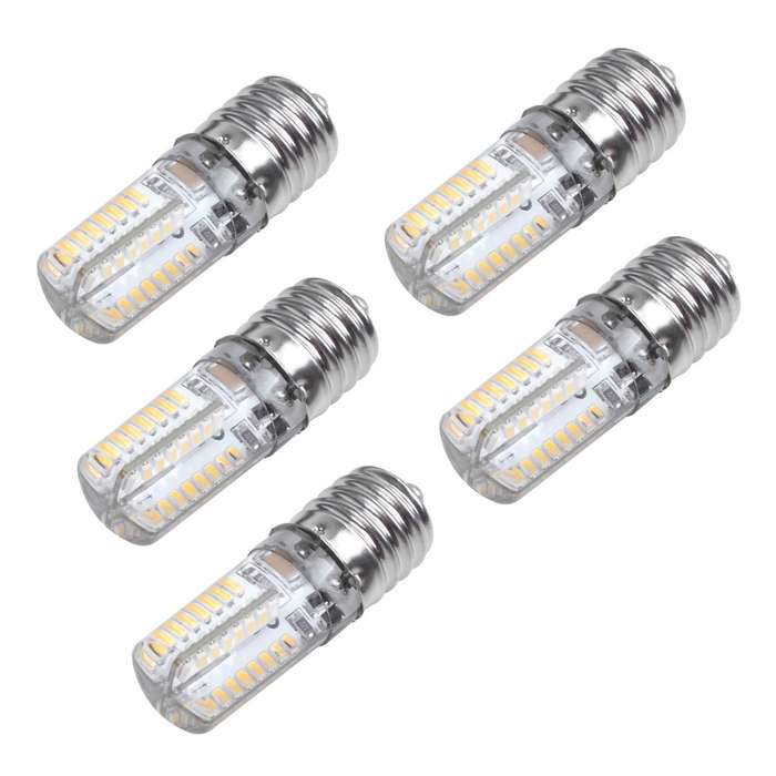 5x E17 5w 64 Led Lamp Bulb 3014 Smd Light Warm White Ac110v-220v