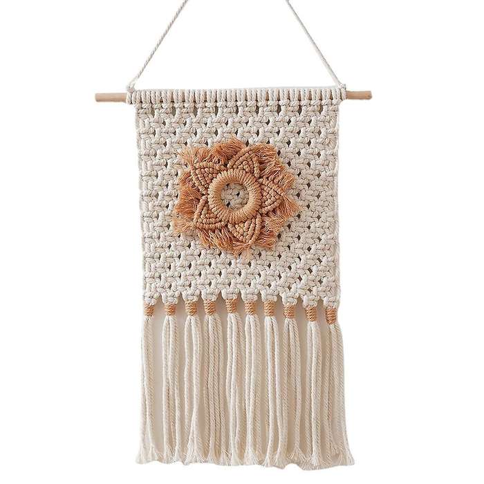 Macrame Flower Wall Hanging - Boho Decor - House Warming Gift