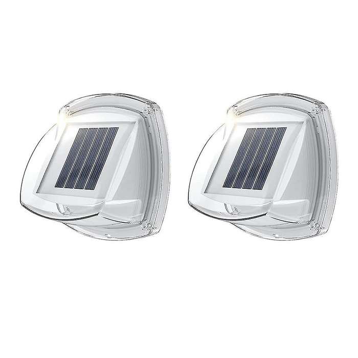 2pack Solar Fence Lights Outdoor Waterproof 8 Leds Wall Lights A