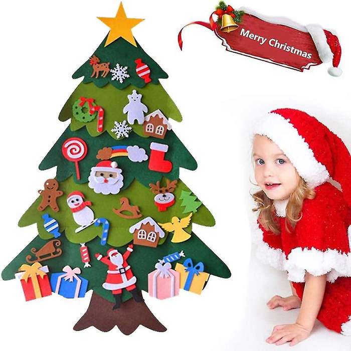Kids Diy Felt Christmas Tree for Home Wall Hanging Decor Toddlers