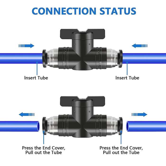 Pneumatic Connector Air Pipe Quick Buc8 Pipe Hose Switch Valve (8mm)