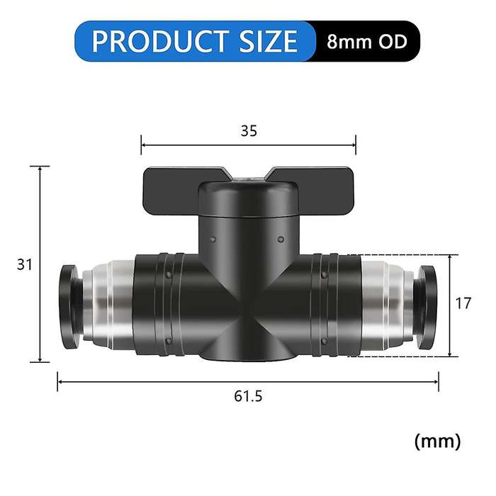 Pneumatic Connector Air Pipe Quick Buc8 Pipe Hose Switch Valve (8mm)