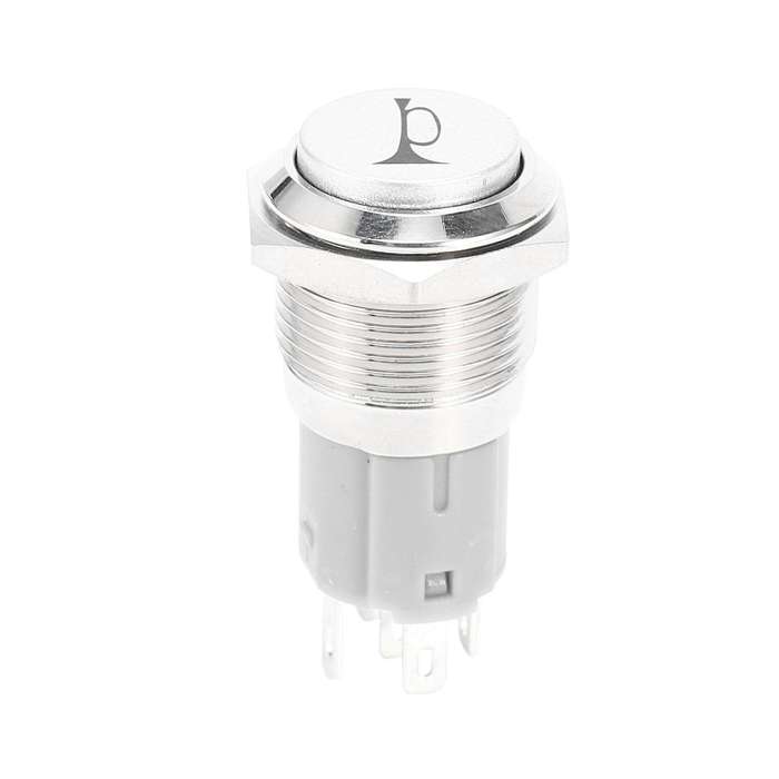 5x 12v 16mm Led Light Momentary Horn Metal Switch Push Button Blue