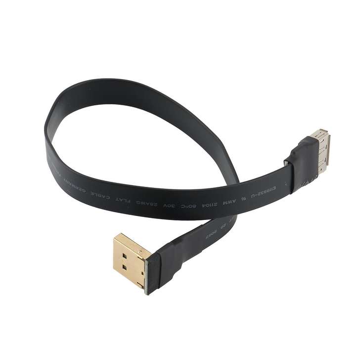 Displayport Ribbon Male-female Flat Emi Shielding Fpc Cable, 30cm