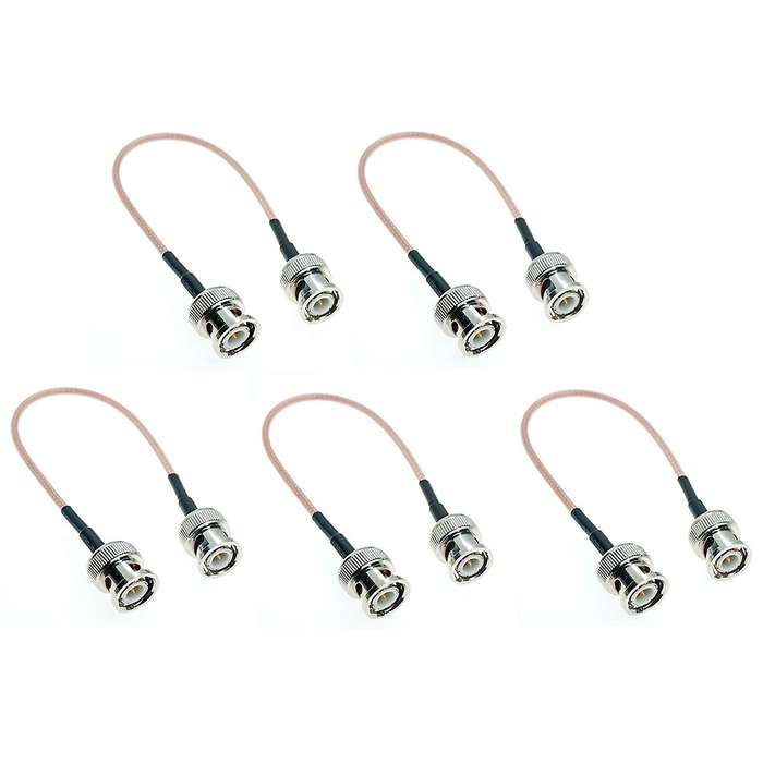 5pcs Rf Adapter Cable Bnc Male to Bnc Male Plug Connector (20cm)