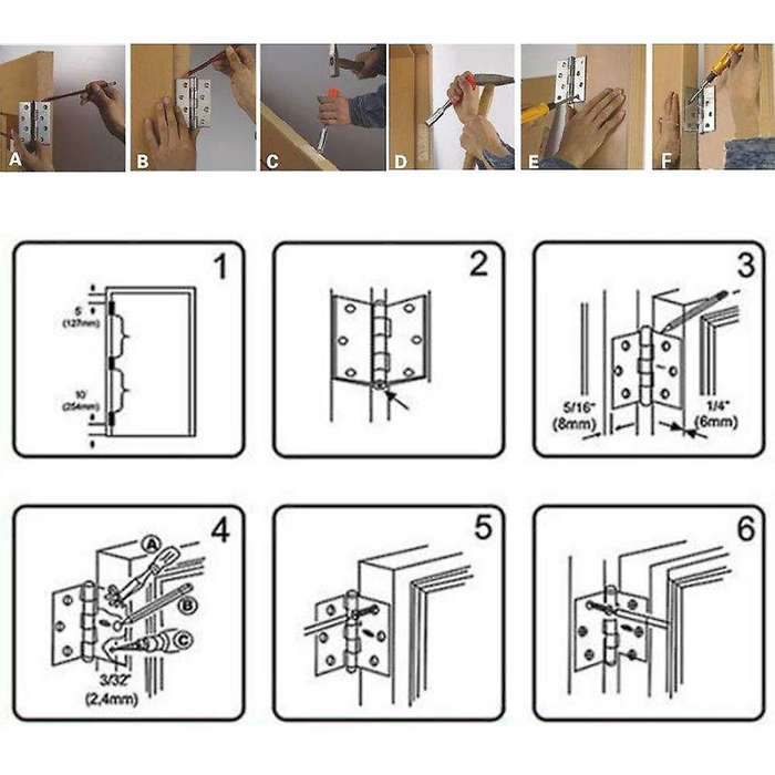 20pcs 44mm Folding Door Hinges with Screws,for Home Door Repair