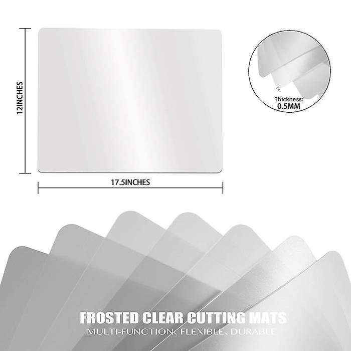 Clear Flexible Plastic Cutting Board Mats,17.5 X 12 Inches,set Of 7