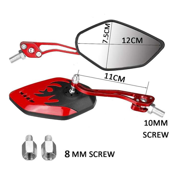 Screw Diameter 10mm / 8mm Side Mirrors for Motorcycle Scooter Red