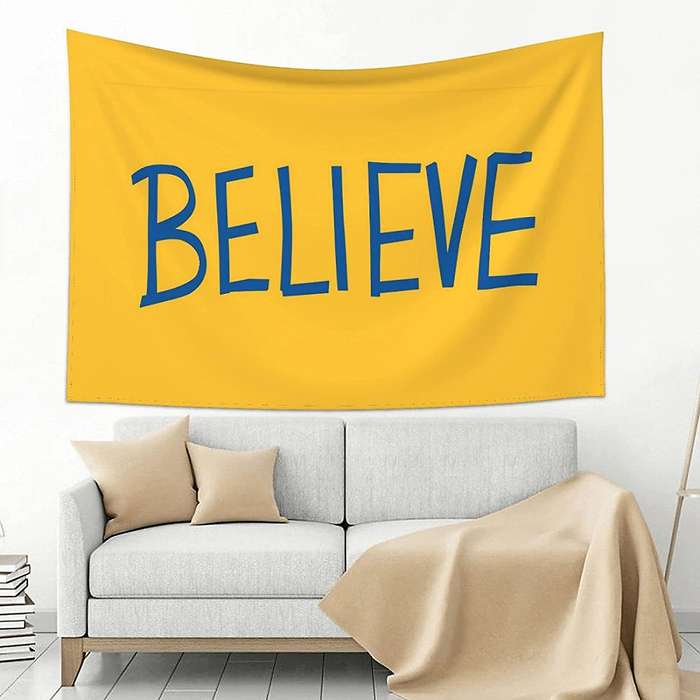 Believe Poster Aesthetic Tapestries Small Art Wall Hanging Throw B