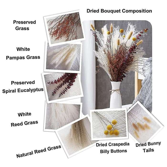 Natural Dried Flower Bouquet,for Vase,home Table Wedding Party Decor