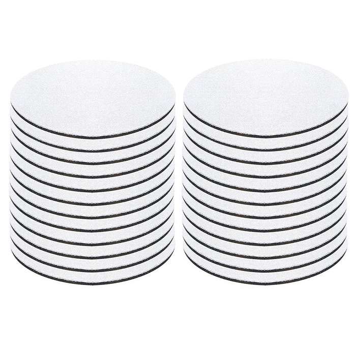 24 Pcs Sublimation Rubber Round Coaster Blank Heat Transfer White Mat