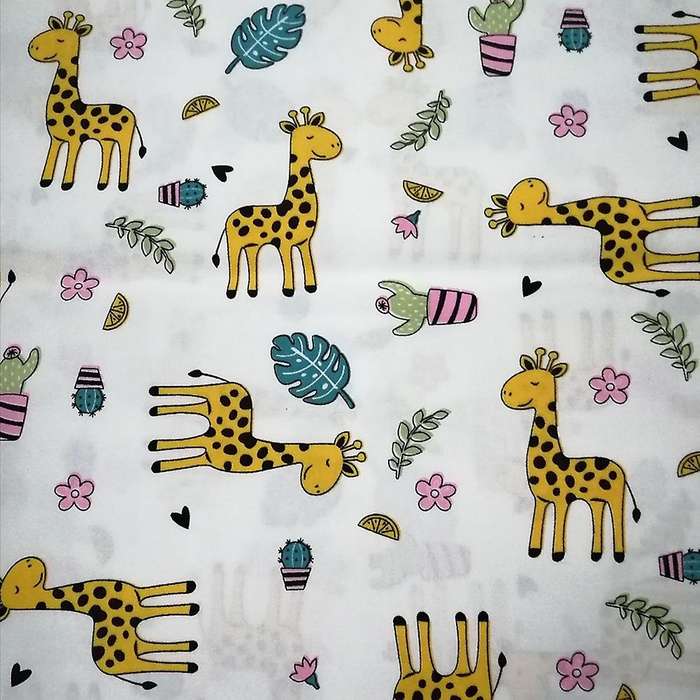 8 Pcs Print Pure Cotton Fabric Cartoon Animals Sewing Diy Craft