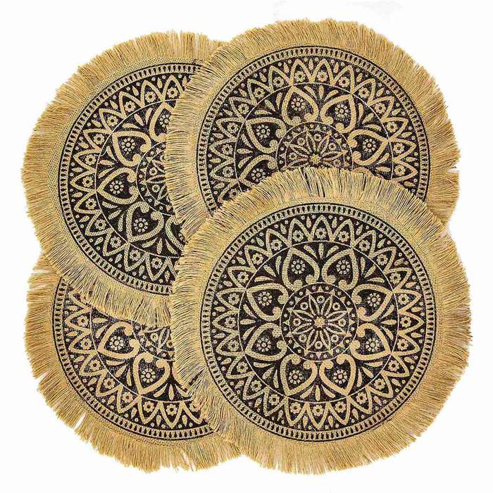 Boho Round Placemats,brown Dining Modern Dinner Braided Table Mats