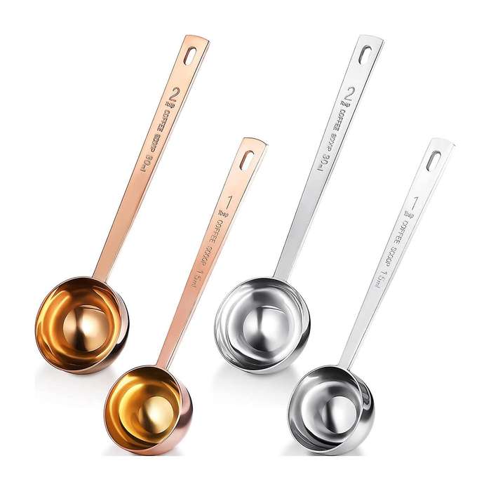 4 Pieces Stainless Steel Measuring Spoon for Coffee Tea Flour Sugar