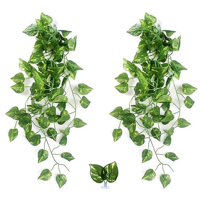Reptile Simulation Plant Leaves 2 Pieces and 1 Leaf Licking Terrarium