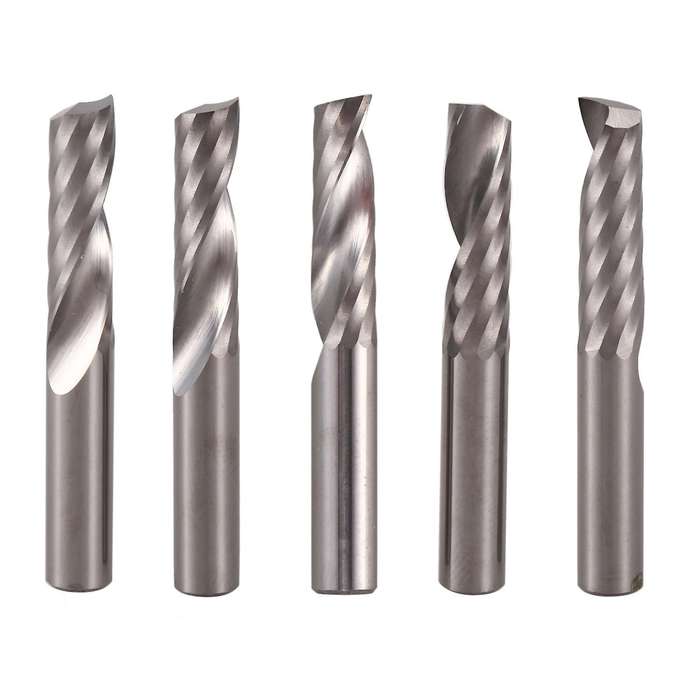 5pcs 6mm 1/4 Inch Carbide Cnc Bits Single Flute End Mill Tools 22mm