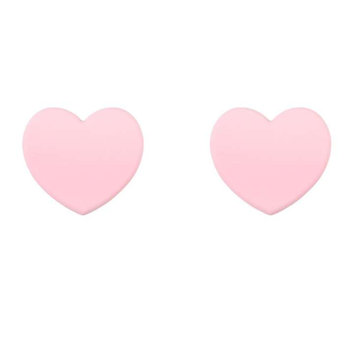 2pcs Heart-shaped Anti-scalding Silicone Pot Pad Coaster (pink)