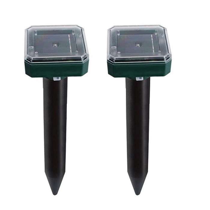 2 Pcs Solar Ultrasonic Mole Snake Repeller for Garden Yard Farm,etc