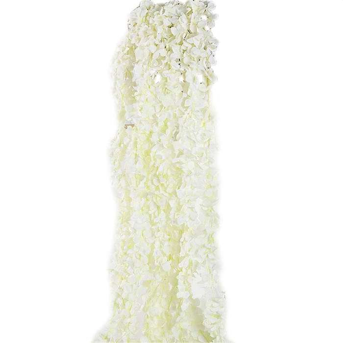 Artificial Silk Wisteria Vine Hanging Flowers Arch Decor,10 Pcs White