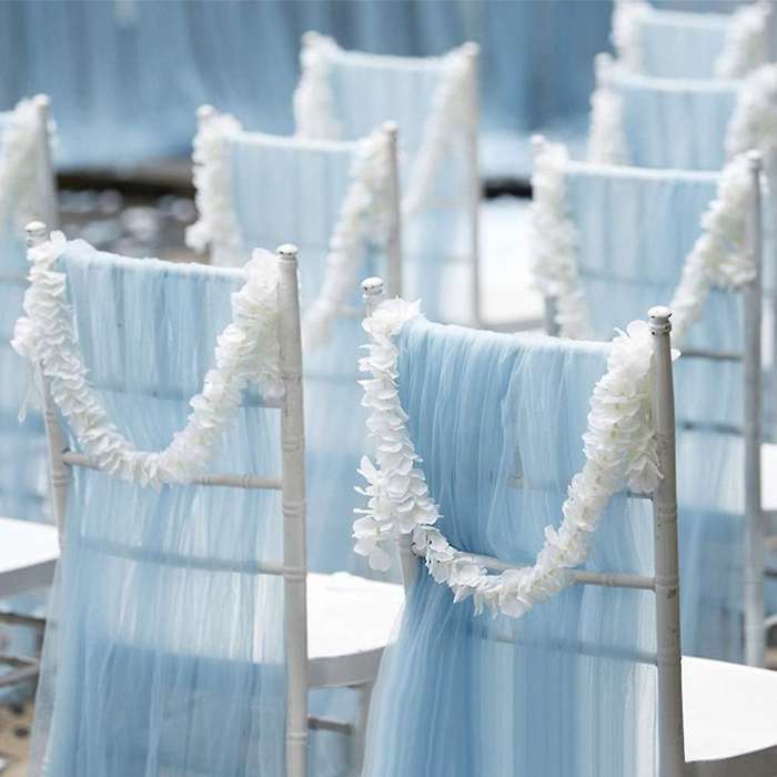 Artificial Silk Wisteria Vine Hanging Flowers Arch Decor,10 Pcs White