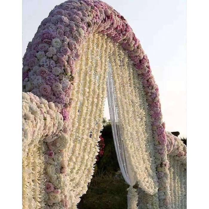 Artificial Silk Wisteria Vine Hanging Flowers Arch Decor,10 Pcs White
