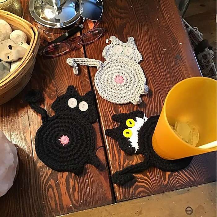 Cat Butt Coaster Tea Coffee Cup Durable Heat Resistant Coasters,c