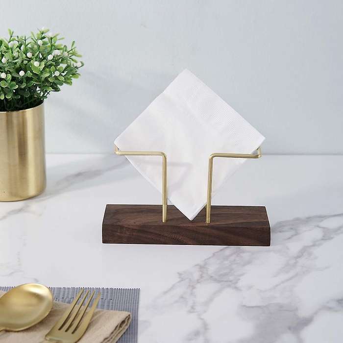 Solid Wood Tissue Holder Home for Table Kitchen Office Decoration A