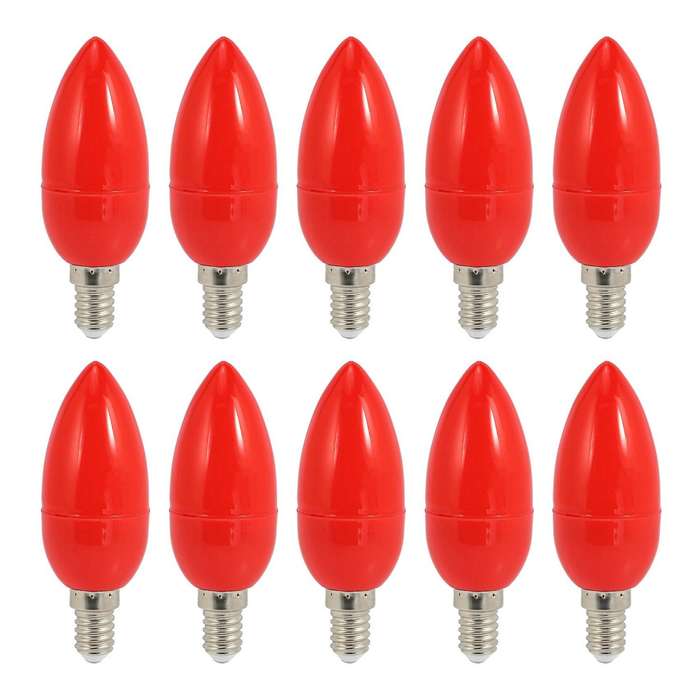 Led Candle Light Bulbs Red Fortune Lamp God Lights Energy Saving,e14