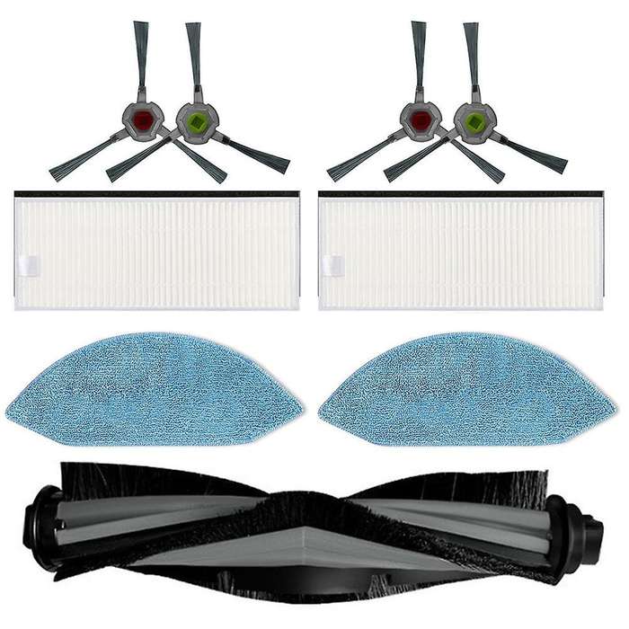 Roller Brush Filter Mop Cloth Side Brush for Ecovacs Deebot Ozmo U2