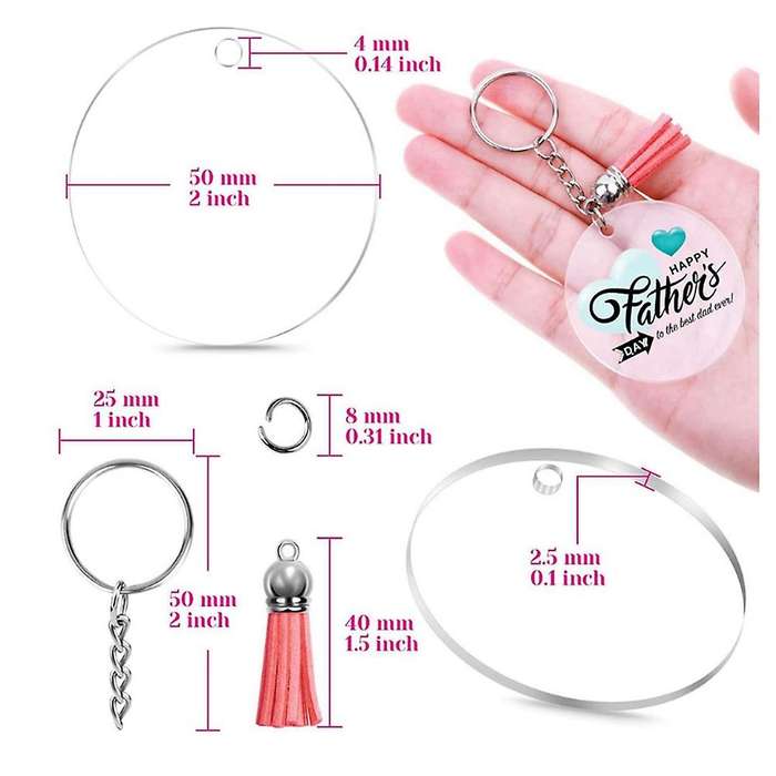 120 Pcs Acrylic Keychain Handmade Diy Set for Diy Bag/pet Tag Etc.