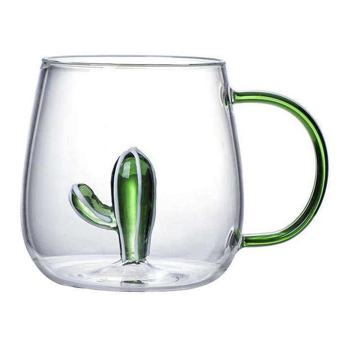 3d Glass Cup Home Juice Cold Drink Water Cup Transparent Glass Mug G