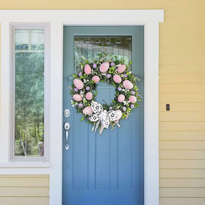 Happy Easter Egg Wreath Home Outdoor Garden Door Wall Decoration